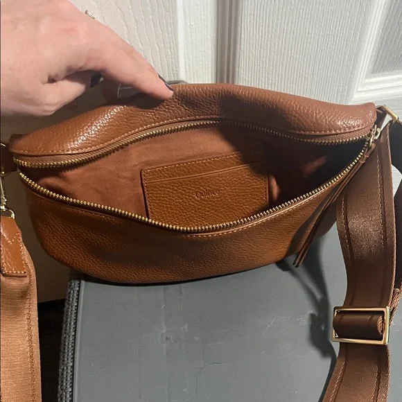 Quince Cognac Leather Sling Bag - Picture 7 of 9